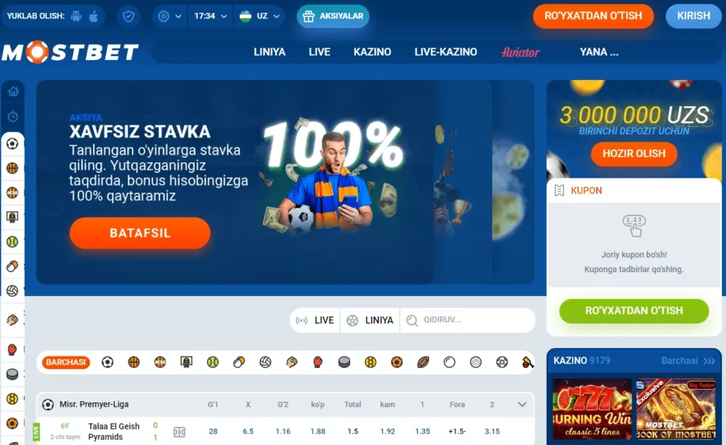 Using 7 Mostbet UZ: Get a signup bonus and more Strategies Like The Pros